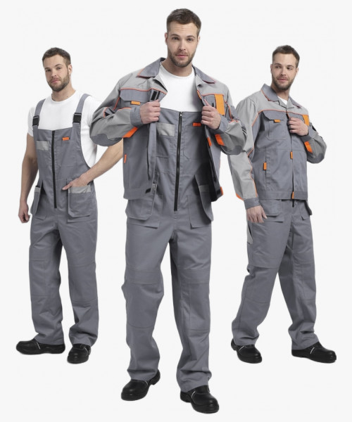 Костюм Драга-2 (тк.Смесовая МВО,240) п/к, серый/св.серый/оранжевый