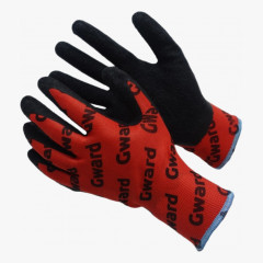 Red with GWARD LOGOS Перчатки нейлоновые с текстурированным латексным покрытием