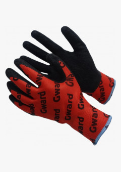 Red with GWARD LOGOS Перчатки нейлоновые с текстурированным латексным покрытием