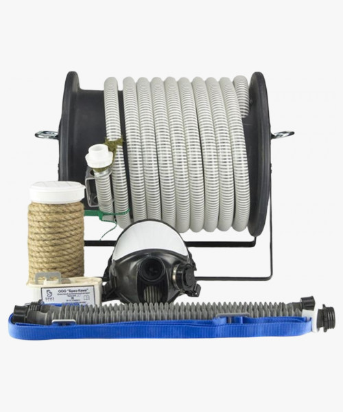 Противогаз шланговый Бриз-0304 (ПШ-20Б) шланг ПВХ (барабан пластик.) с 1 маской ППМ