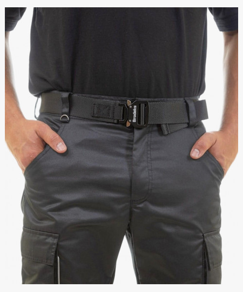 Ремень Brodeks KM102 + стрейч, цвет чёрный, длина 117 см