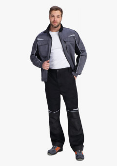 Костюм мужской летний ProfLineSpecialist-1 (тк.Смесовая,240) брюки, серый/черный