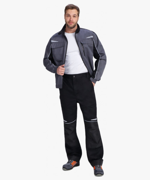 Костюм мужской летний ProfLineSpecialist-1 (тк.Смесовая,240) брюки, серый/черный