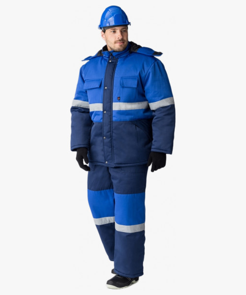 Костюм зимний Профи-Норд (Смесовая, 250) п/к, темно-синий/васильковый