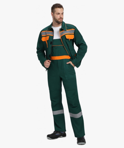 Костюм для ИТР СОП IMP (тк.Саржа,250) п/к, т.зеленый/оранжевый