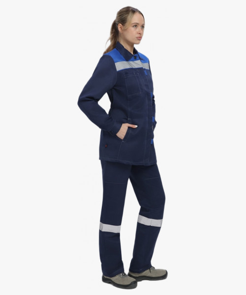 Костюм женский Веснис-1 СОП К. (тк.Смесовая,210) брюки, т.синий/васильковый