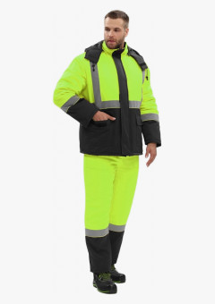 Костюм зимний сигнальный (тк.Смесовая,210) п/к, лимонный/черный