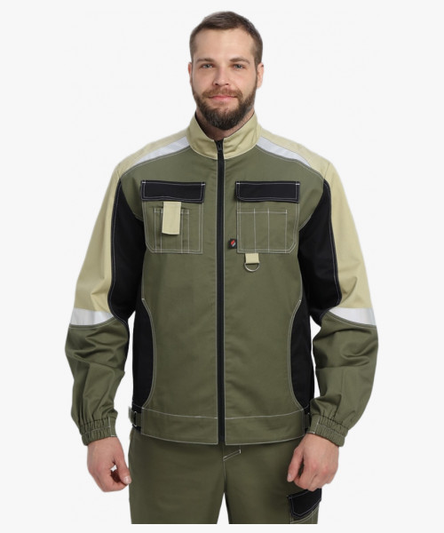 Костюм Вектрон-2 (тк.Смесовая МВО,240) п/к, хаки/черный/бежевый