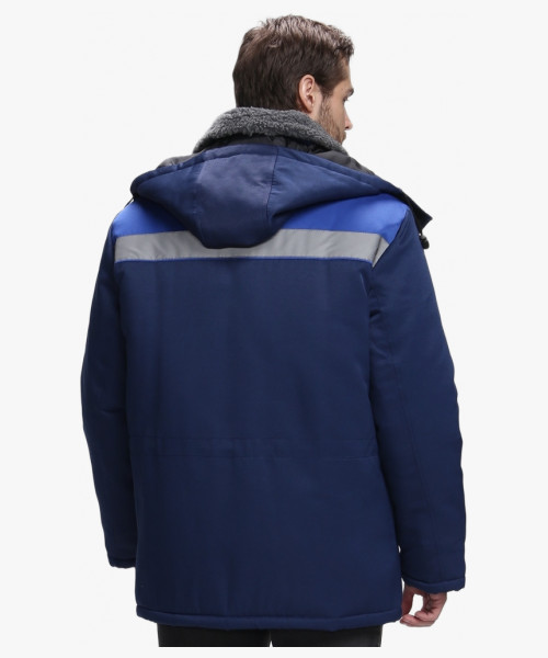 Куртка зимняя для бригадира NEW (тк.Смесовая,210), т.синий/васильковый