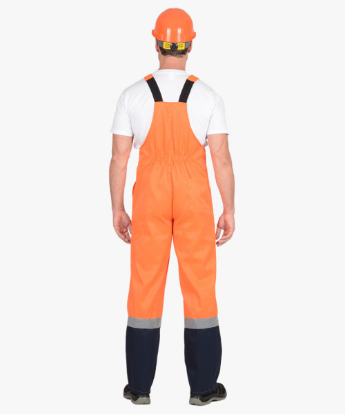 Костюм мужской летний СИРИУС-МАГИСТРАЛЬ-СПЕЦИАЛИСТ куртка, полукомбинезон, оранжевый с синим и СОП