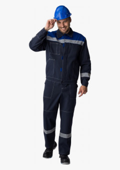 Костюм Липецк СОП (тк.Смесовая,260) п/к, т.синий/васильковый