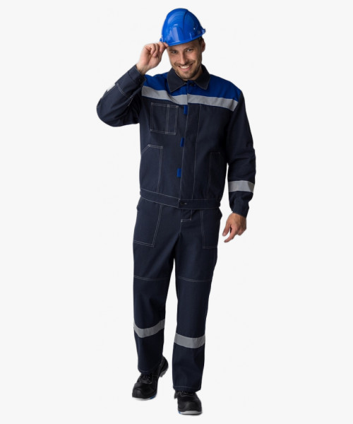 Костюм Липецк СОП (тк.Смесовая,260) п/к, т.синий/васильковый