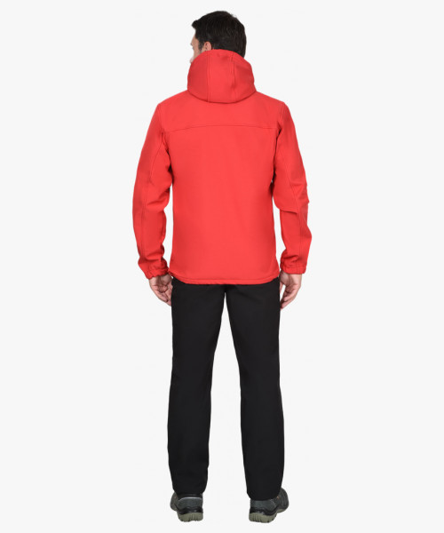 Куртка СИРИУС-АЗОВ с капюшоном красная софтшелл пл 350 г/кв.м