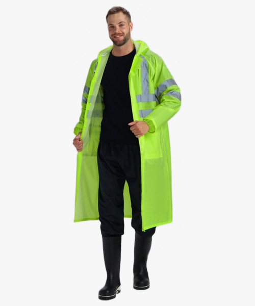 Плащ влагозащитный сигнальный ProfLineSpecialist СОП (ПВХ,210), желтый