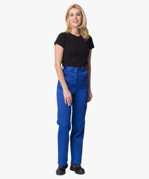 Костюм женский (тк.Смесовая,210) брюки, васильковый/красный