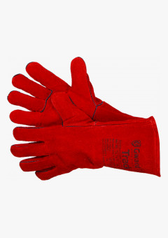 Track Краги из спилка красного цвета