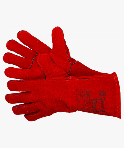 Track Краги из спилка красного цвета