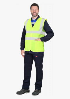 Жилет сигнальный СИРИУС класс 2, 4 СОП (трик.120 гр/м2, карманы) лимонный