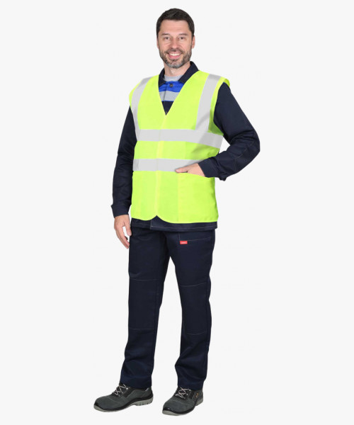 Жилет сигнальный SIRIUS класс 2, 4 СОП (трик.120 гр/м2, карманы) лимонный