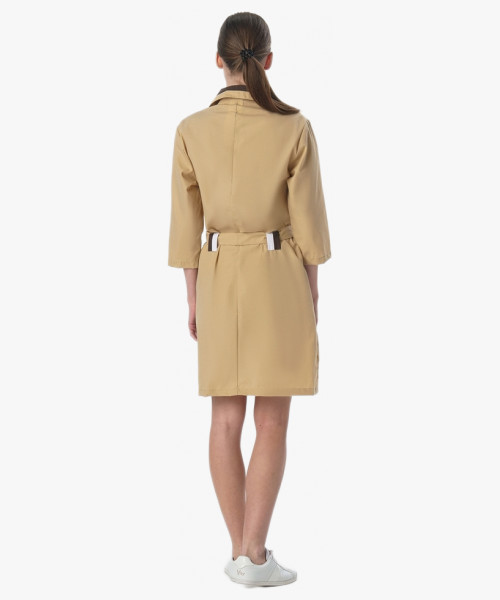 Халат женский с поясом Флора (тк.ТиСи), бежевый/коричневый