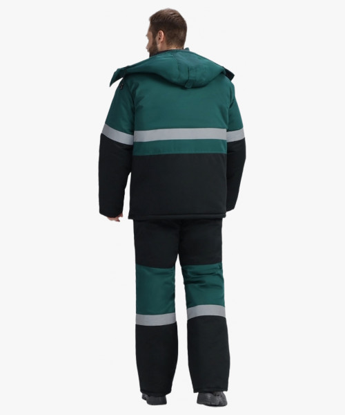 Костюм зимний Нордхард-2 СОП У. (тк.Смесовая,240) п/к, черный/т.зеленый