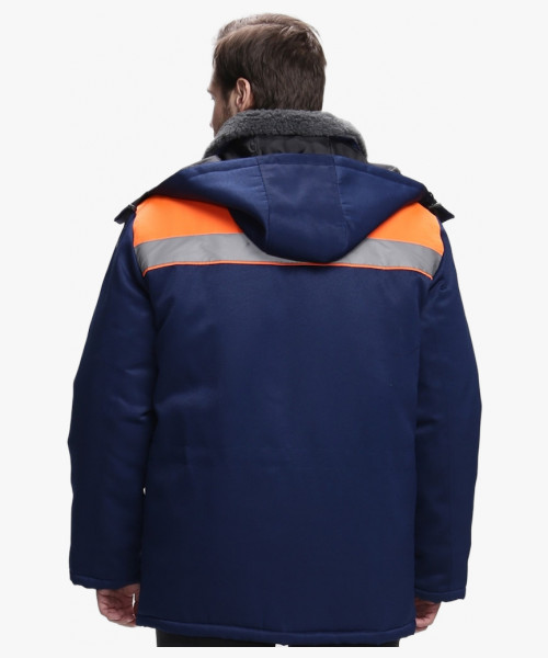 Куртка зимняя для бригадира NEW (тк.Смесовая,210), т.синий/оранжевый