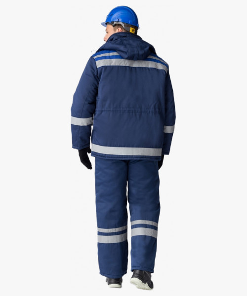Костюм зимний Горизонт-Люкс (Смесовая, 210) брюки, темно-синий/васильковый
