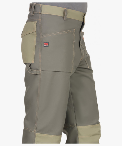 Костюм СИРИУС-ВЕСТ-ВОРК куртка дл., брюки т.оливковый со св.оливковым пл. 275 г/кв.м