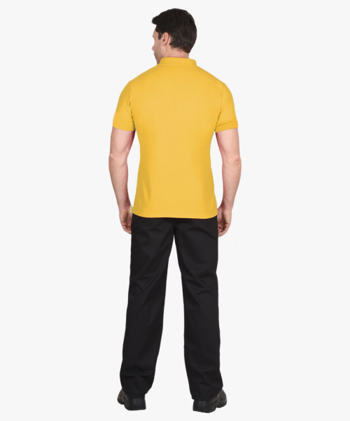 Рубашка-поло желтая короткие рукава с манжетом, пл.180 г/м2 (ЧЗ)