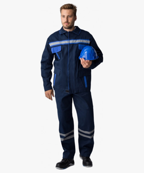 Костюм для ИТР (тк.Саржа,250) п/к, т.синий/васильковый