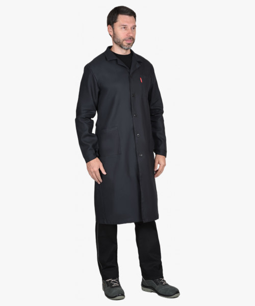 Халат мужской х/б диагональ чёрный