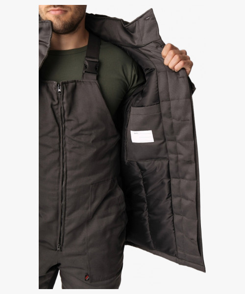 Костюм зимний Партнер NEW (Смесовая, 210) п/к, темно-серый/оранжевый