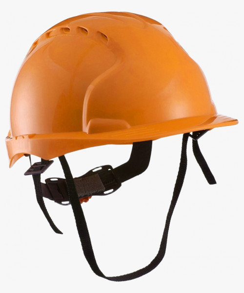 Каска защитная с вентиляцией (с храповиком), оранжевая