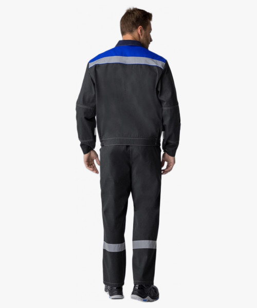 Костюм Липецк СОП (тк.Смесовая,260) п/к, т.серый-меланж/васильковый