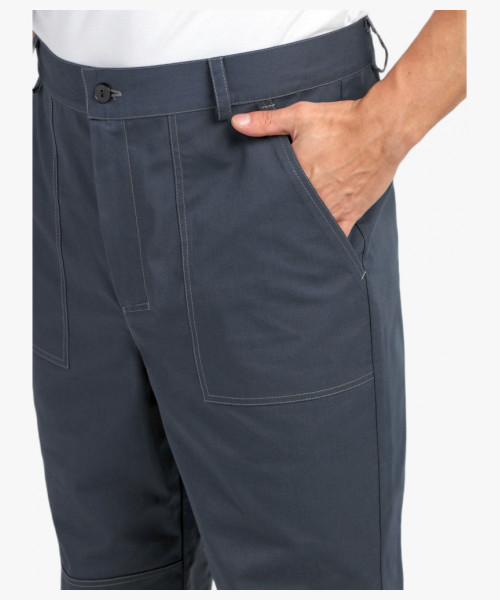 Костюм Бриготек-1 СОП (тк.Смесовая,260) брюки, т.серый/оранжевый