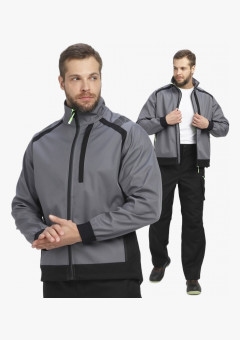Куртка ProfLineLeader (тк.Софтшел), серый/черный