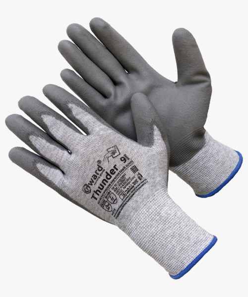 Thunder Перчатки антистатические нейлоновые серого цвета с полиуретановым покрытием