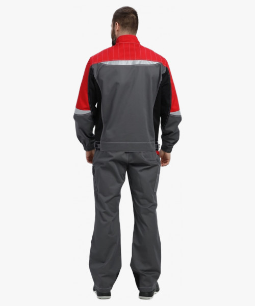 Костюм Вектрон-2 (тк.Смесовая МВО,240) п/к, серый/черный/красный