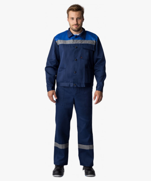 Костюм Труженик-2 СОП (тк.Смесовая,210) п/к, т.синий/васильковый