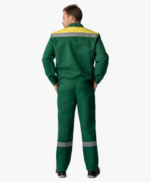 Костюм Лигор-1 СОП У. (тк.Смесовая,210) брюки, зеленый/желтый