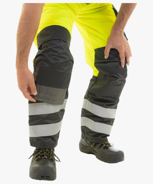 Брюки сигнальные зимние Brodeks KW308, цвет жёлтый, чёрный