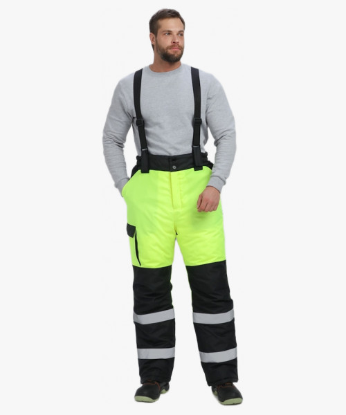 Костюм зимний сигнальный ProfLineSpecialist (тк.Оксфорд PU) брюки, желтый/черный