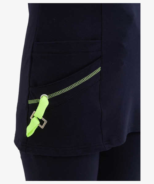 Костюм трикотажный Т-305 женский, блуза, брюки, тёмно-синий