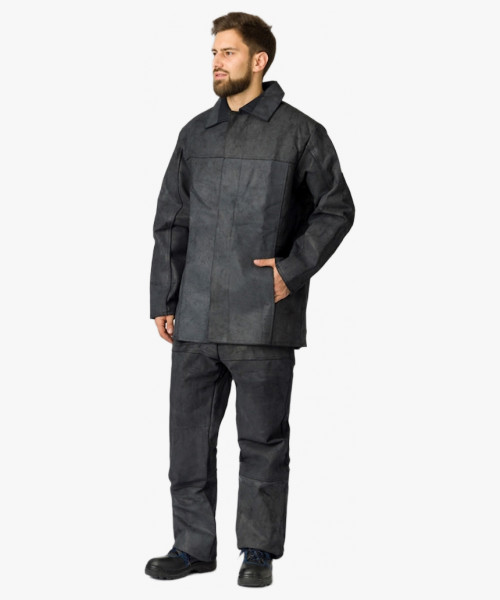 Костюм сварщика цельноспилковый 2 кл.защиты(Спилок 0,9-1,2), черный