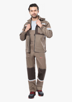 Костюм СИРИУС-РОДОС куртка, полукомбинезон св.коричневый с т.коричневым