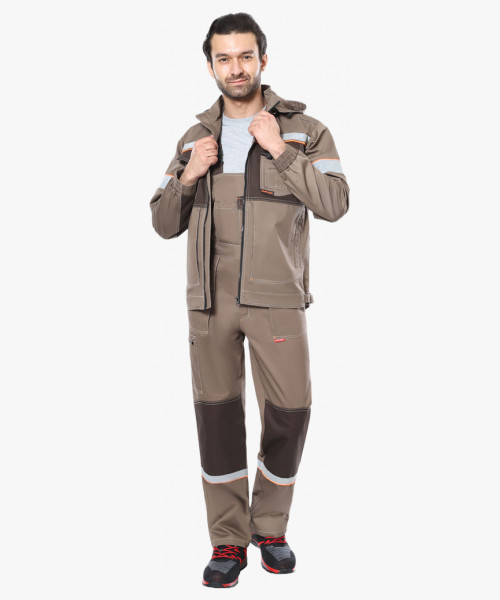 Костюм СИРИУС-РОДОС куртка, полукомбинезон св.коричневый с т.коричневым