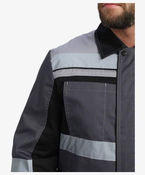 Костюм Виват-2 Премиум CH МВО (тк.Смесовая,240) п/к, т.серый/черный/св.серый