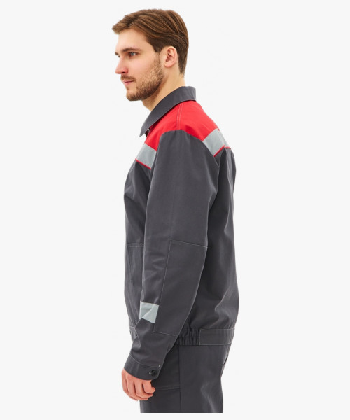 Костюм Липецк-2 СОП CH (тк.Смесовая,280) п/к, т.серый/красный