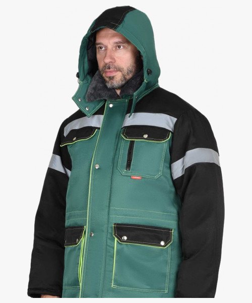 Костюм мужской зимний СИРИУС-ТИТАН куртка дл., полукомбинезон, зелёный