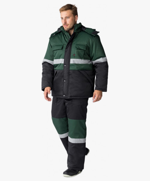 Костюм зимний Нордхард-2 СОП (тк.Смесовая,250) п/к, черный/зеленый